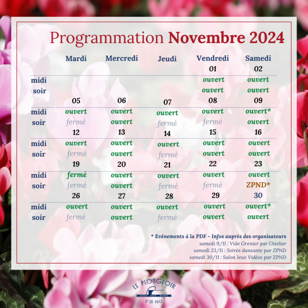 Planning de Novembre